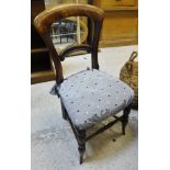 A set of ten Victorian stained beech dining chairs