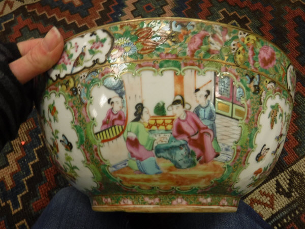 A 19th Century Cantonese famille-rose bowl and charger, - Image 12 of 26