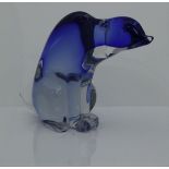 A 20th Century Italian blue glass figure of a polar bear seated CONDITION REPORTS