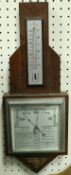 A 1930's oak cased barometer / thermometer in the Art Deco style and a Regency rosewood sarcophagus