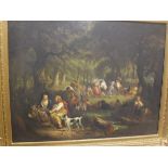 19TH CENTURY CONTINENTAL SCHOOL "The Gypsy encampment", with figures dancing,