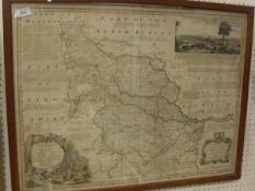 EMANUEL BOWEN "An accurate map of the West Riding of Yorkshire divided into its' wapontakes",