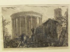 AFTER GIOVANNI BATTISTA PIRANESI (1720-1778) "Veduta del Tempio della Sibilla in Tivoli",