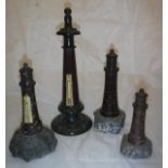 A collection of four Serpentine lighthouses,