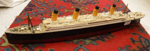 Model of a passenger liner named the Titanic