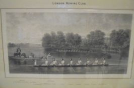 19TH CENTURY ENGLISH SCHOOL "London Rowing Club", black and white engraving,