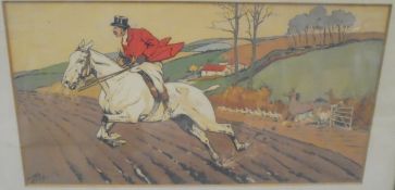 AFTER DOROTHY HARDY "The Hooligan", huntsman in a landscape, chromolithograph,