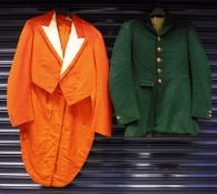 A green Master of the Hunt coat with brass Heythrop buttons,
