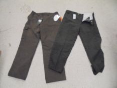 A box containing a pair of Hoggs Monarch moleskin trousers (42R), a pair of Sherwood trousers (42),