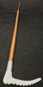 A lady's riding crop with antler handle and steel lined ferrule inscribed "R.C.G from Y.