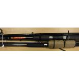 A collection of three assorted sea fishing rods to include a Silstar "Uptide 300" rod,