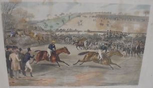 AFTER F C TURNER "Leamington Grand Steeplechase 1837", coloured engraving by Chas' Hunt, plates I,