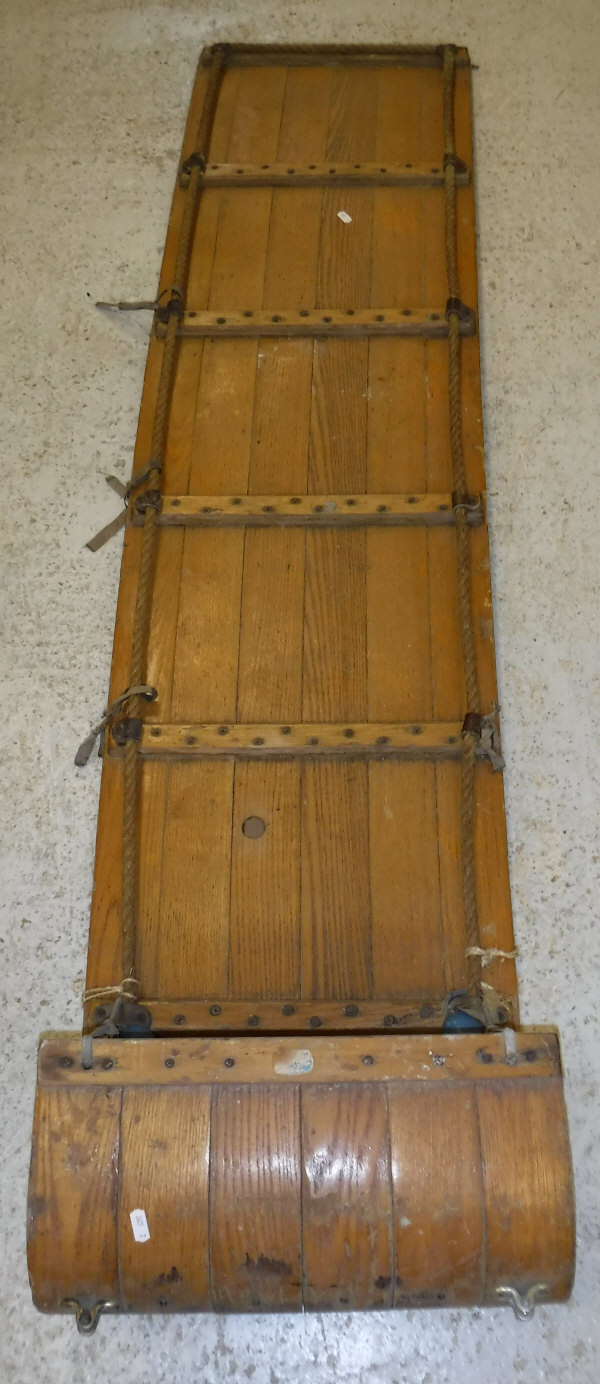 A vintage pine toboggan CONDITION REPORTS Has various wear etc to the varnish.