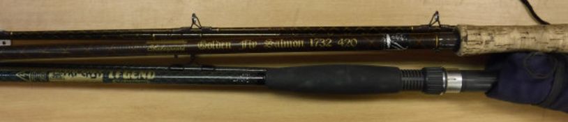 A Shakespeare "Golden Fly Salmon" three piece salmon fly rod,