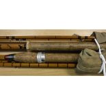 A Sharpe's "The Aberdeen" three piece salmon fly rod and a Cummings three piece salmon fly rod,