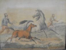 19TH CENTURY ENGLISH SCHOOL IN THE MANNER OF HENRY ALKEN "Equine studies",