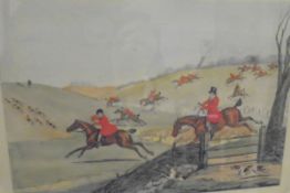 AFTER HENRY ALKEN "Running in view", "Finding" and "The Death", a set of three coursing studies,