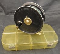 An Alex Martin 3" diameter alloy trout fly reel in card box,