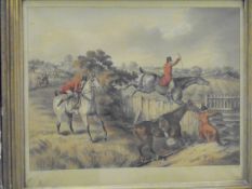 AFTER HENRY ALKEN "Fox hunting", a set of six colour colour engravings by Sutherland,
