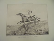 AFTER HENRY ALKEN "Hunting Recollections", black and white print, assorted plates,