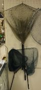 A collection of four landing nets to include a Hardy salmon net,