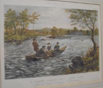 AFTER R M ALEXANDER "Strong stream and a lively fish", colour print,