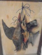 19TH CENTURY ENGLISH SCHOOL "Woodpecker & hanging game", still life trompe l'oeil study,