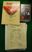 A collection of various snooker ephemera including Embassy World Snooker programme 1989 signed by