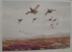 AFTER J C HARRISON "Good Drive - Grouse", colour print, signed in pencil lower right,