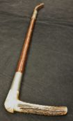 A G & J Zair antler-handled riding crop with cherrywood shaft