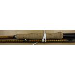 A Hardy "Palakona" two piece split cane trout fly rod with spare tip