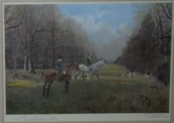 AFTER LIONEL EDWARDS "The Beaufort, Grittleton Wood", colour print, signed in pencil lower left,