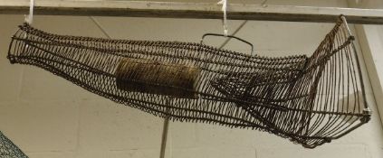 A wire framed minnow trap