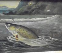 GRAY "Study of a trout", oil on board,
