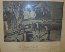 EARLY 20TH CENTURY ENGLISH SCHOOL "The biggest break on record", black and white photographic print,