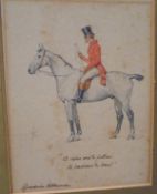 GEORGE GOODWIN KILBURN "A rum ons to follow a bad ons to beat", a mounted huntsman, watercolour,