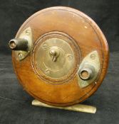 An Allcock's 4" diameter wooden star back reel with Slater latch