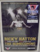 A framed and glazed official programme for Ricky Hatton v.
