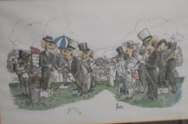 AFTER LOON "Mice at racing paddock", a pair of humorous prints,