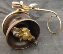 An early Australian "Alvey" patent side casting reel with bakelite spool and brass back plate