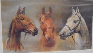 AFTER S L CRAWFORD "We Three Kings", colour print featuring Arkle,