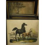 Assorted pictures and prints to include AFTER G N RENNER "Horses and dog in field",