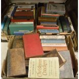 Three boxes of assorted books to include WILLIAM LAW "A Serious Call to a Devout and Holy Life",