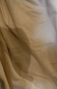 Two pairs of plain cream cotton interlined curtains