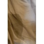 Two pairs of plain cream cotton interlined curtains