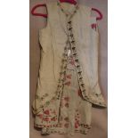 A late 18th / early 19th Century gentleman's linen waistcoat with embroidered decoration,