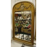 A 19th Century French arch top gilt framed mirror,