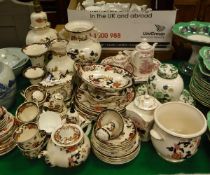 A large collection of Mason's "Mandalay" pattern china wares to include table lamp, clock.