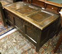 An 18th Century oak coffer,