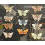 ENGLISH SCHOOL "Butterflies", eleven hand-coloured and cut-out butterflies, framed and glazed,